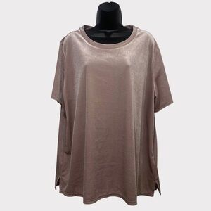 Old Navy Light Pink Velvet Short Sleeve Tee Size XXL
